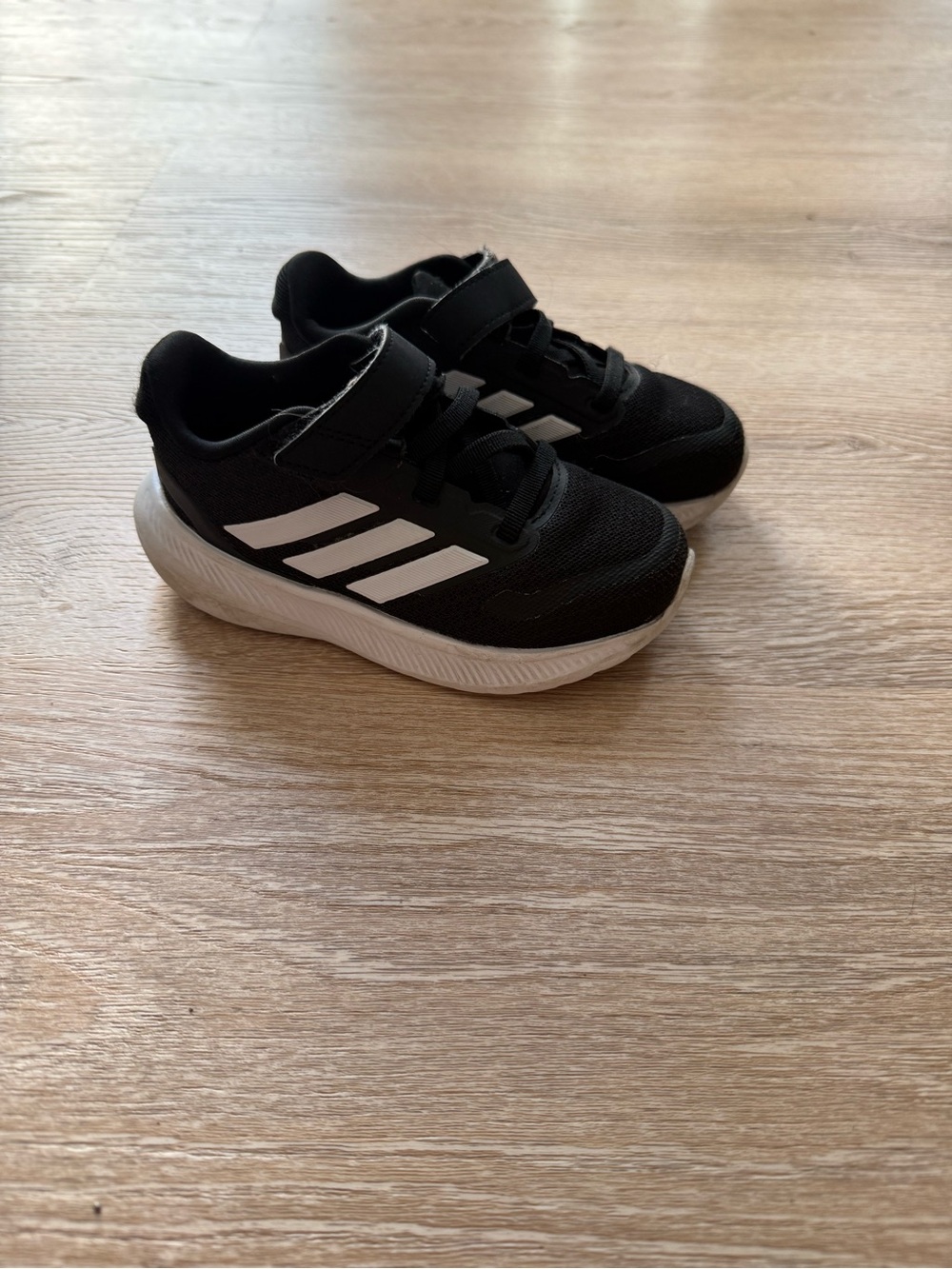 adidas Kids Black and White Velcro Athletic Sneakers